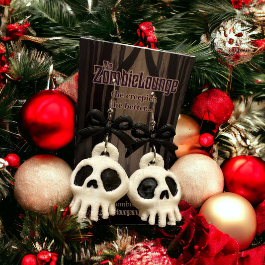 Christmas skull earrings