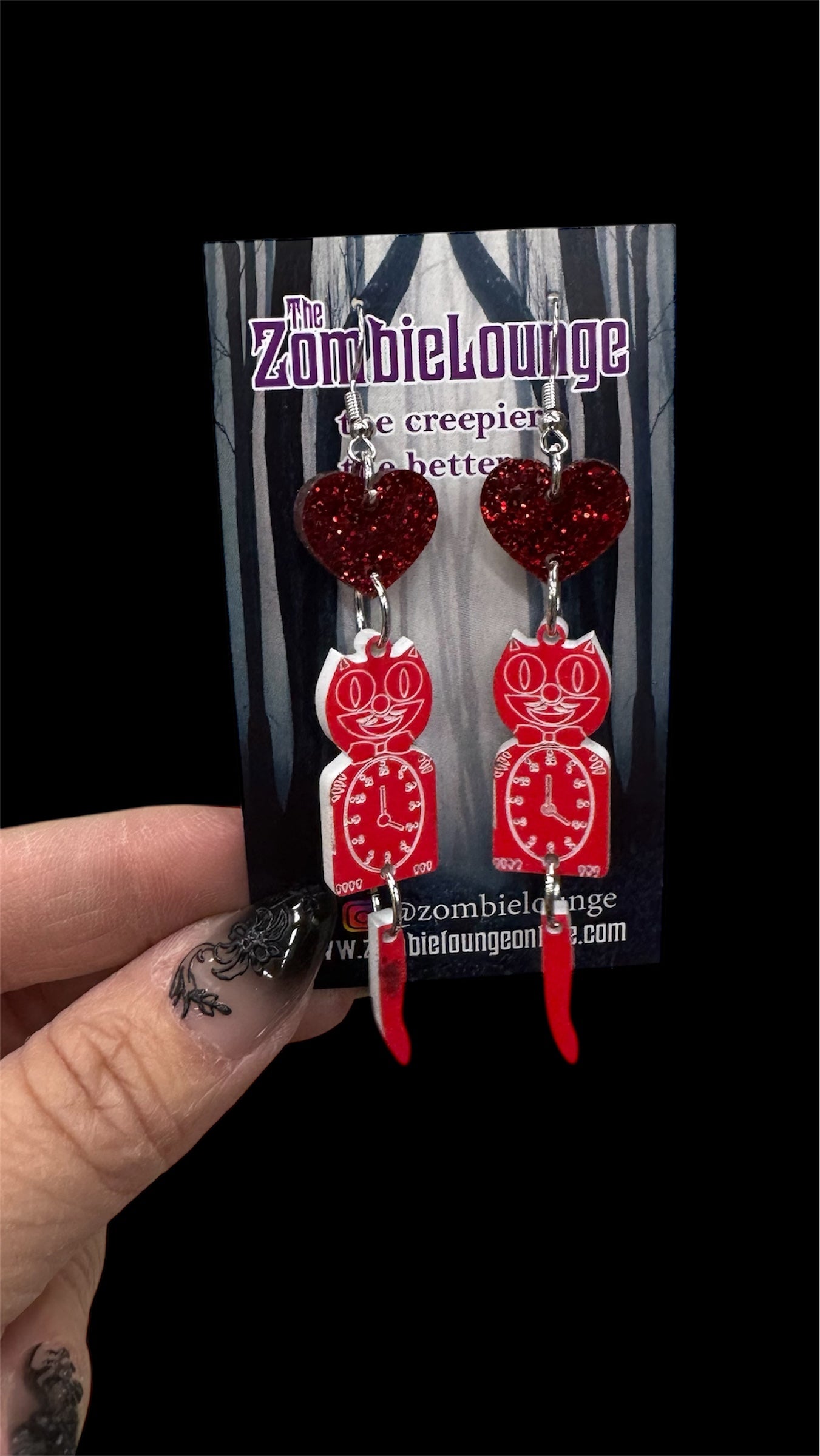 Retro Cat Clock Earrings