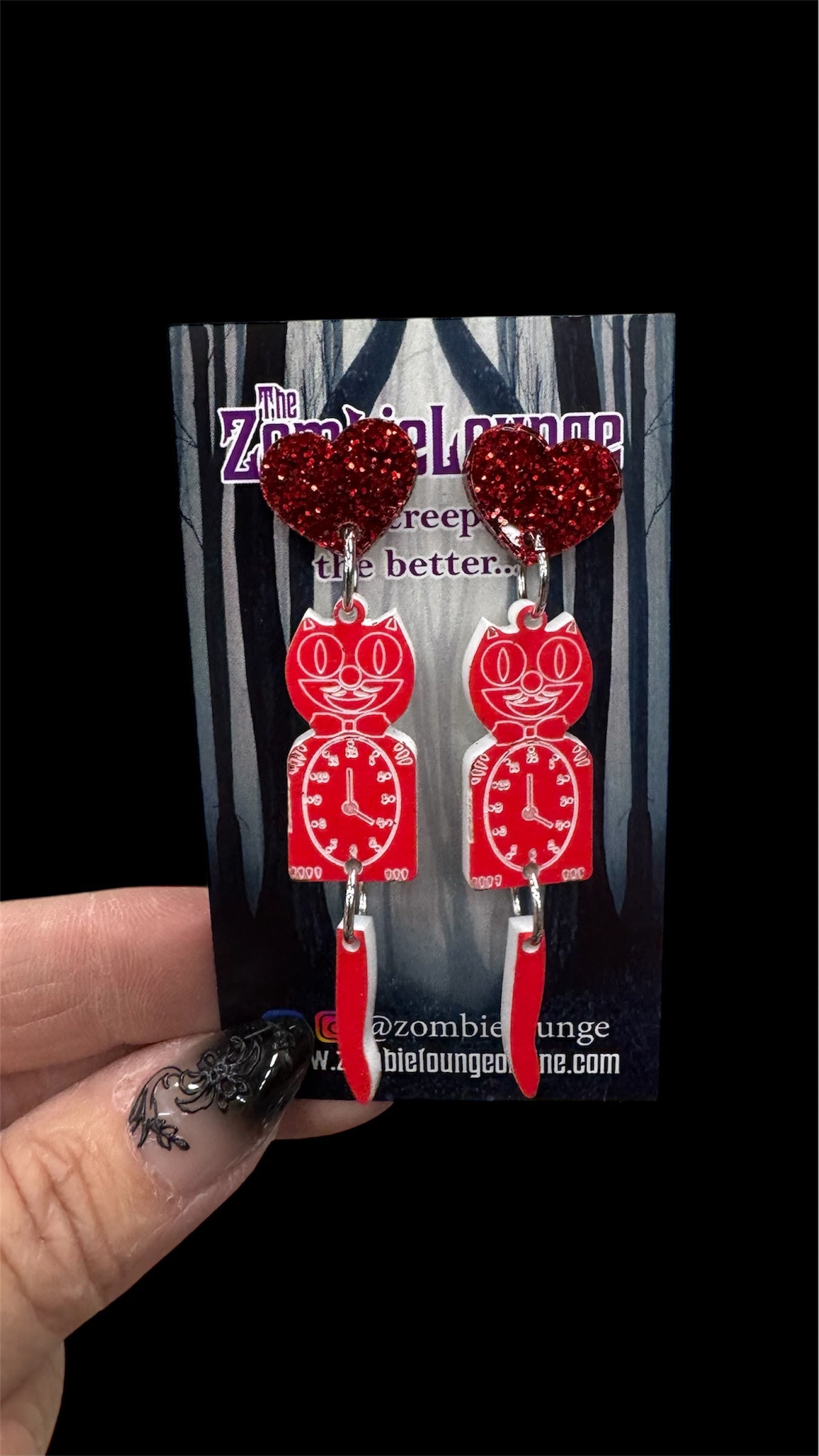 Retro Cat Clock Earrings