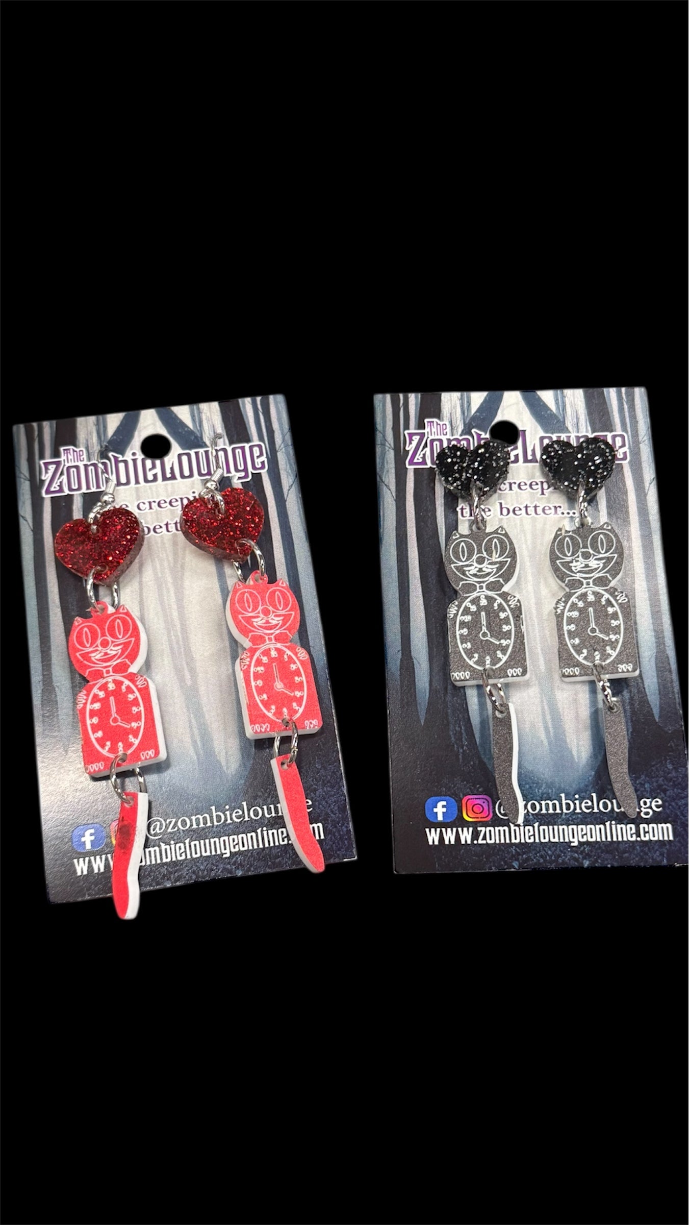 Retro Cat Clock Earrings