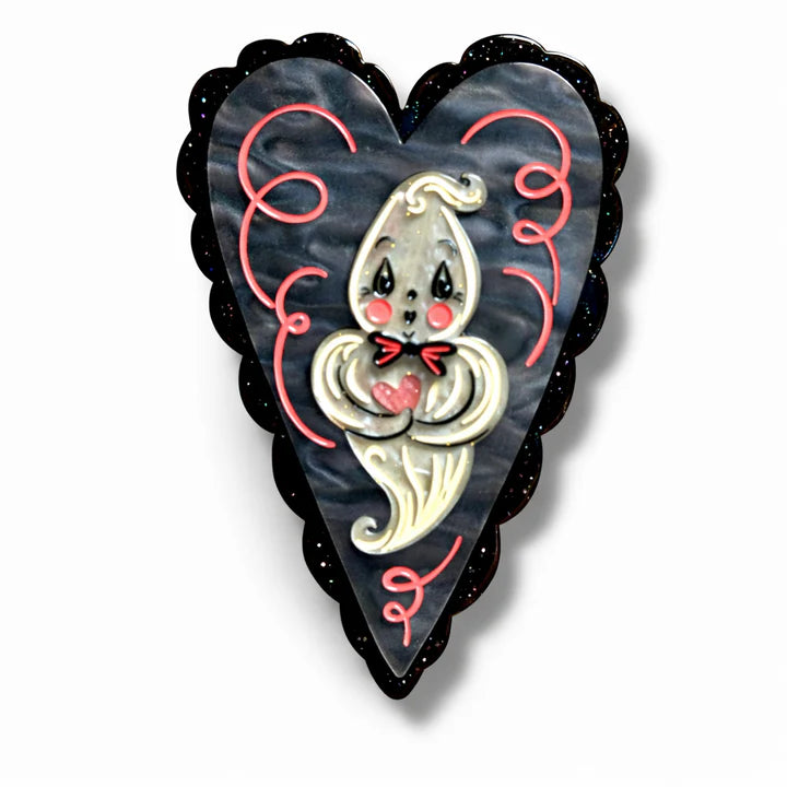 Haunted Heart Ghost Brooch
