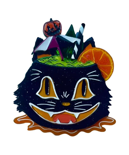 Black Magic Tiki Brooch