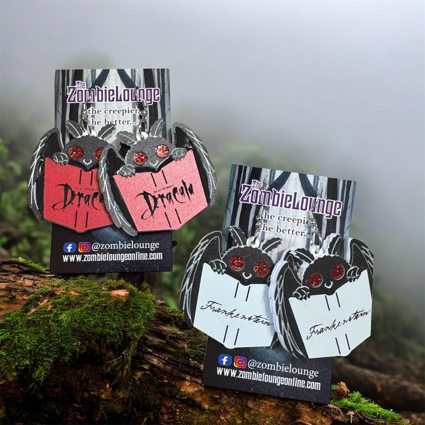 Mothman Books Earrings