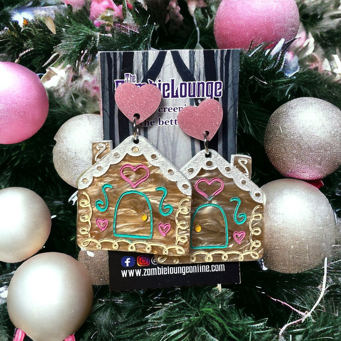 Pastel Gingerbread House Earrings