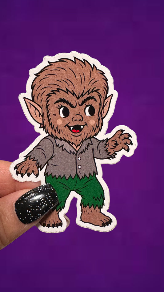 Wolfman Spooky Kid Sticker