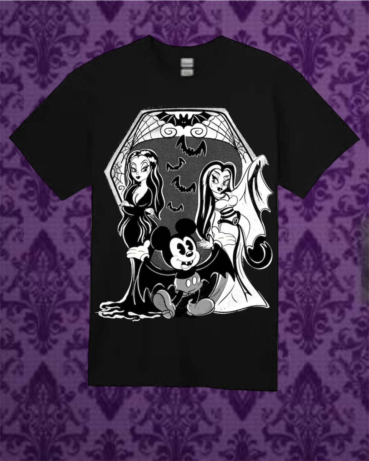 Lily, Morticia, and the Mouse Shirt