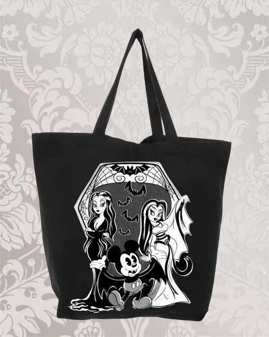 Lily, Morticia, and the Mouse Tote Bag