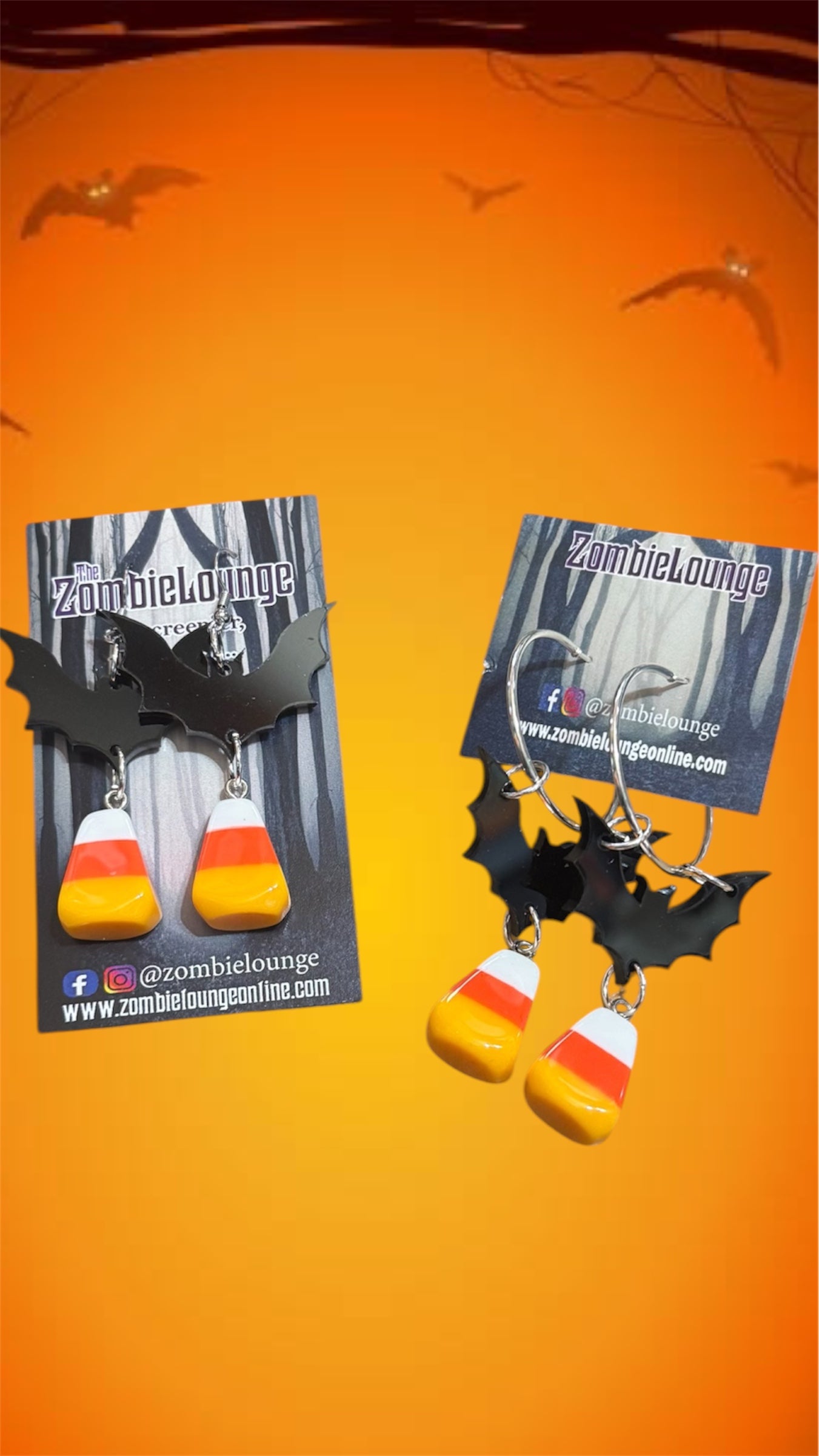 Candy Corn Bats Earrings