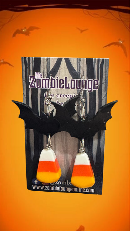 Candy Corn Bats Earrings