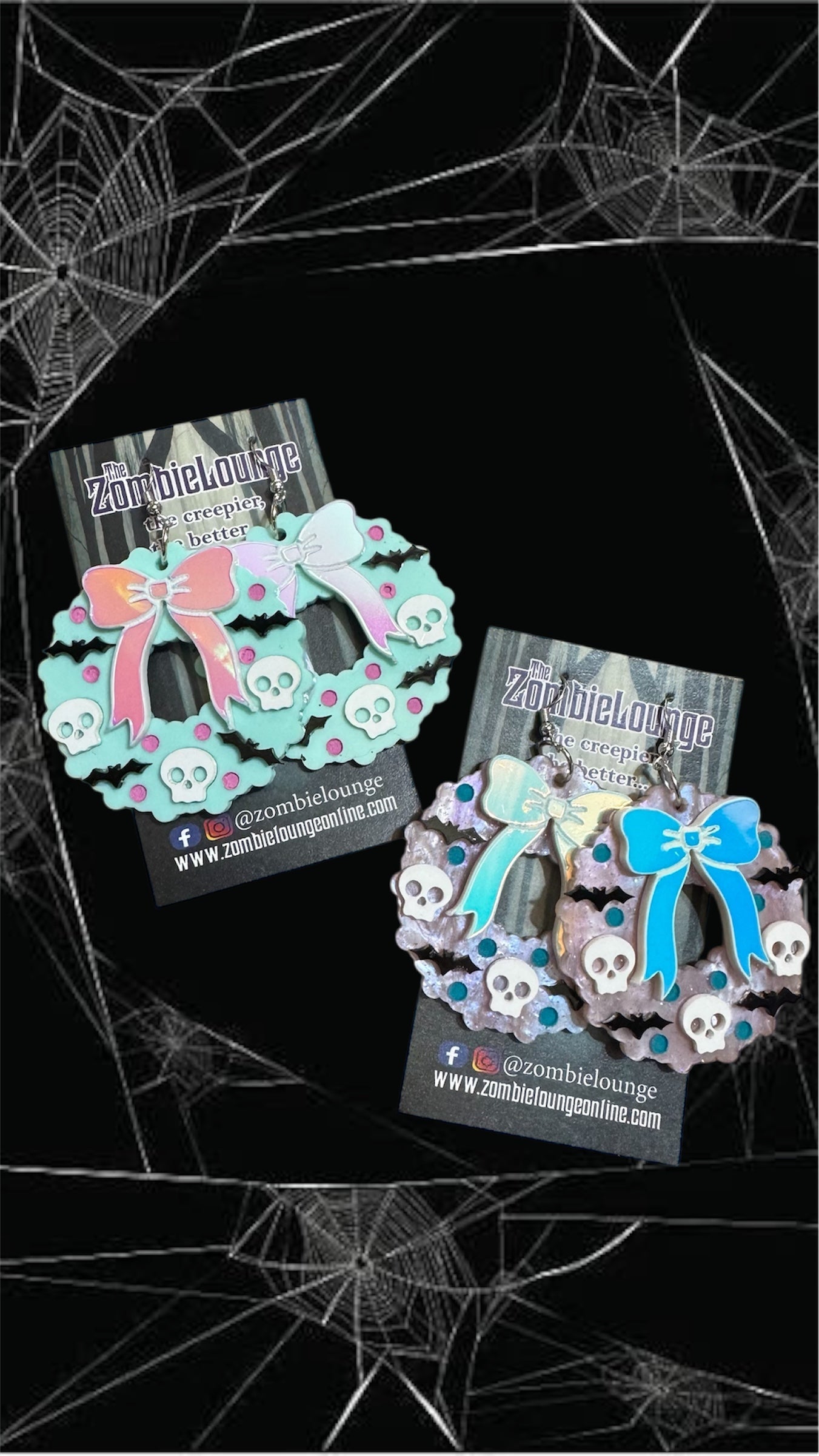 Spooky Wreath Earrings