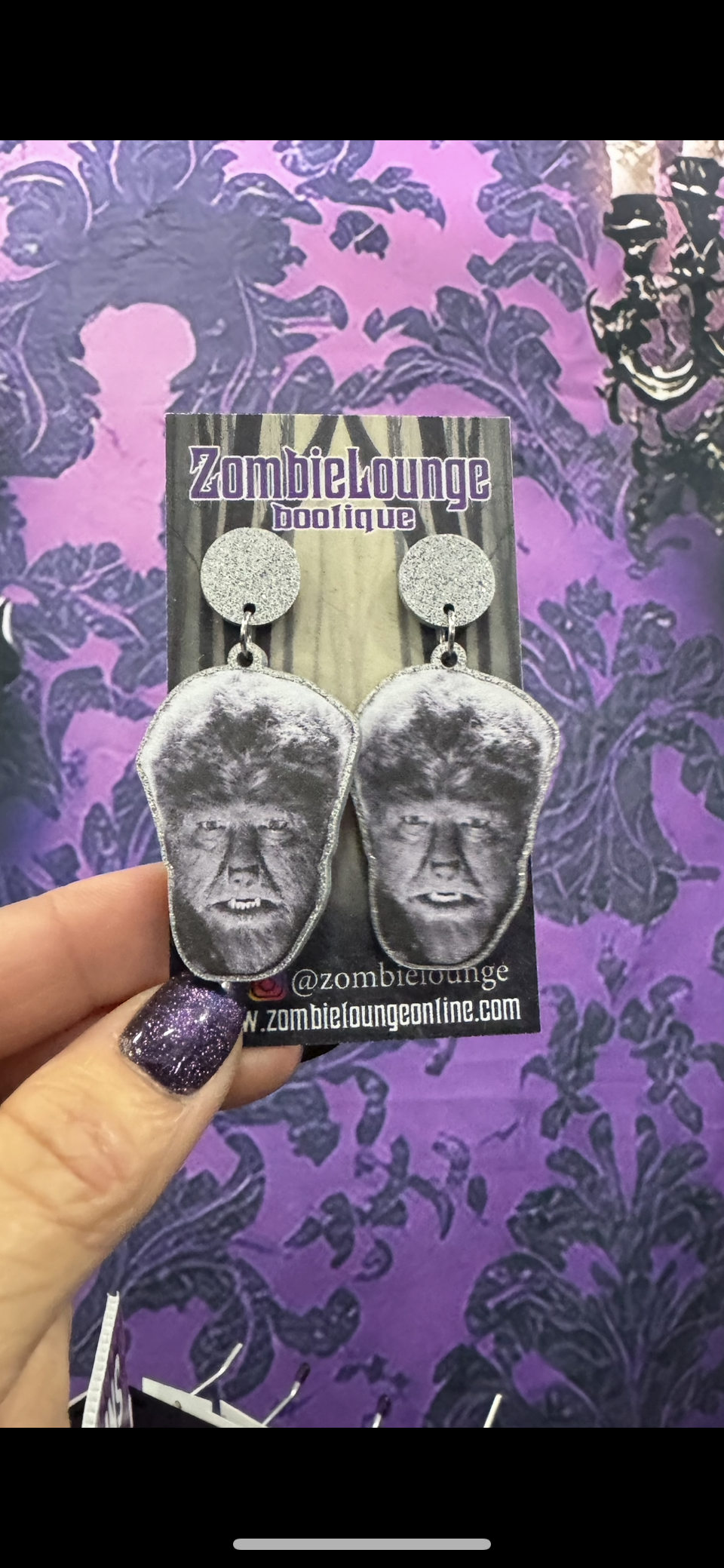Black and White Monster Earrings