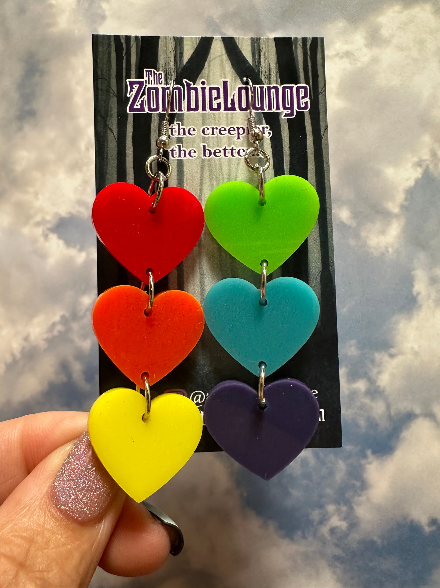 Rainbow Heart Earrings