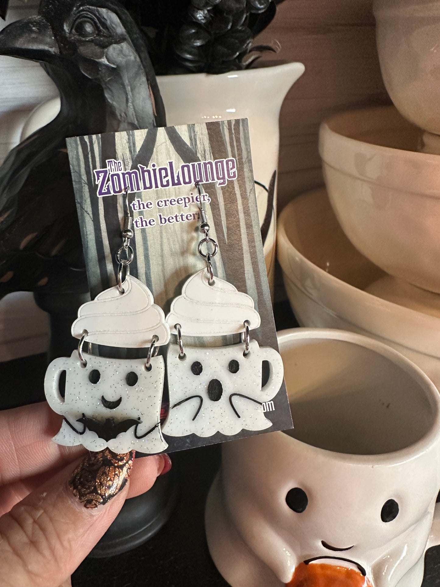 Ghost Mug Earrings