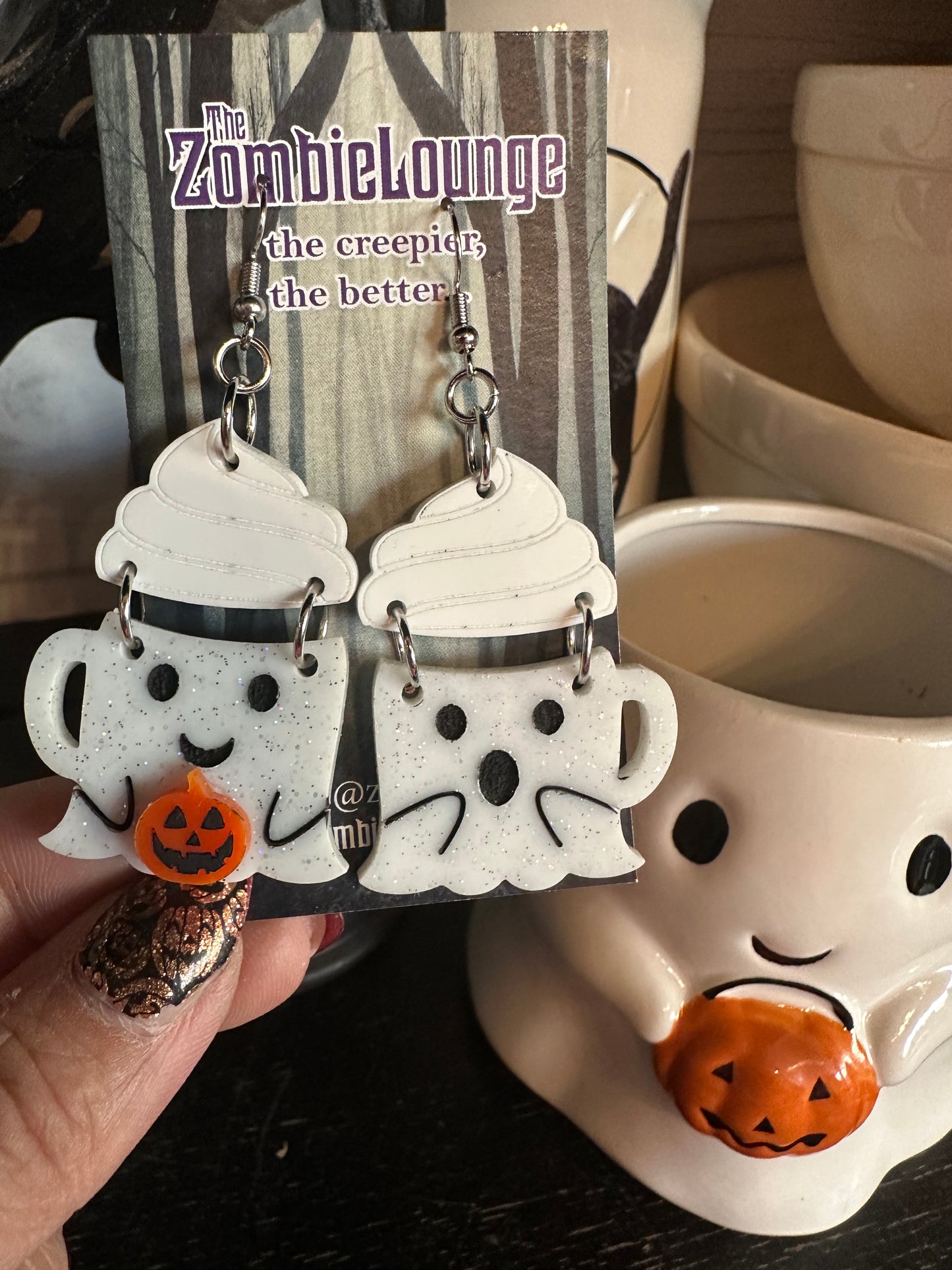 Ghost Mug Earrings