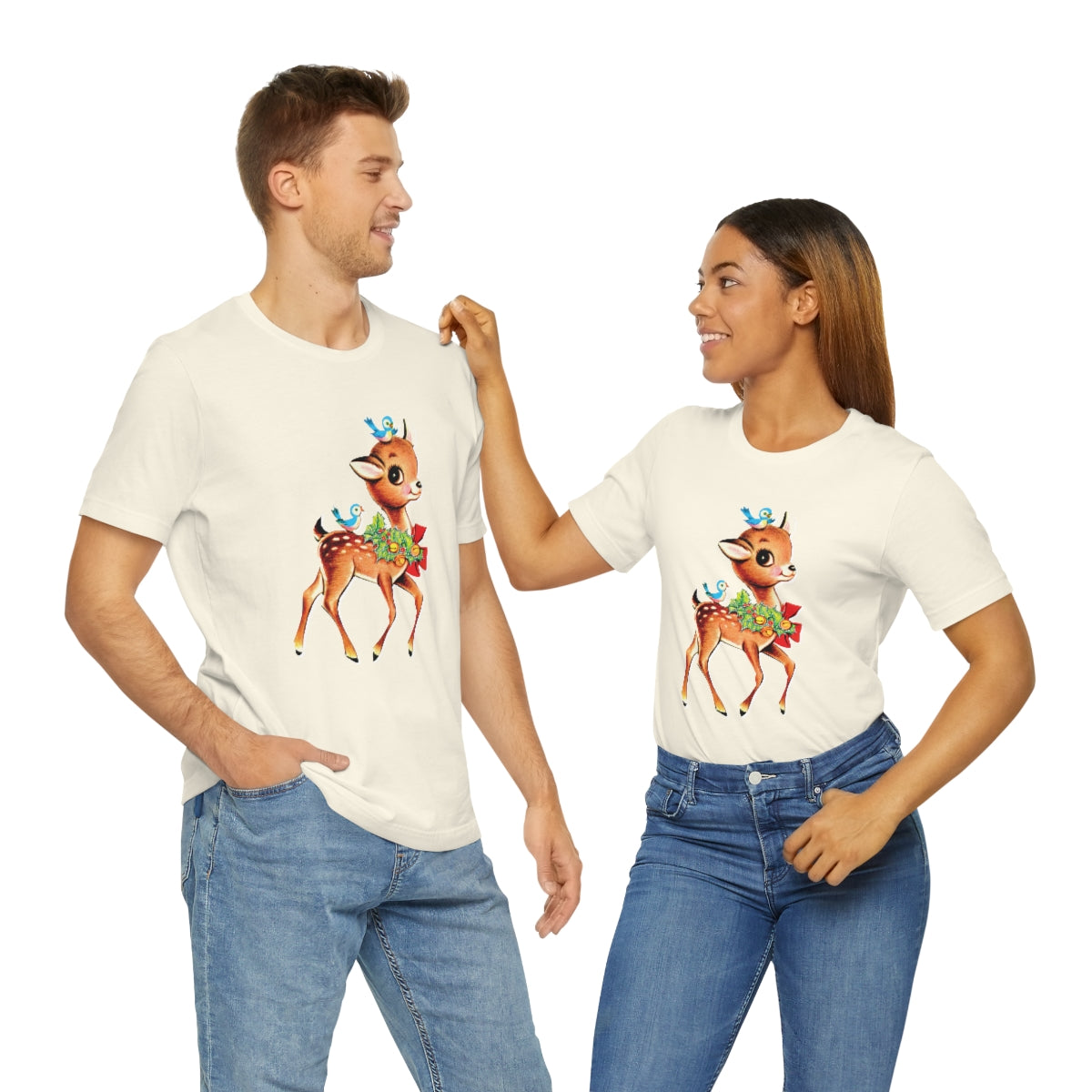 Christmas Deer Unisex Jersey Short Sleeve Tee