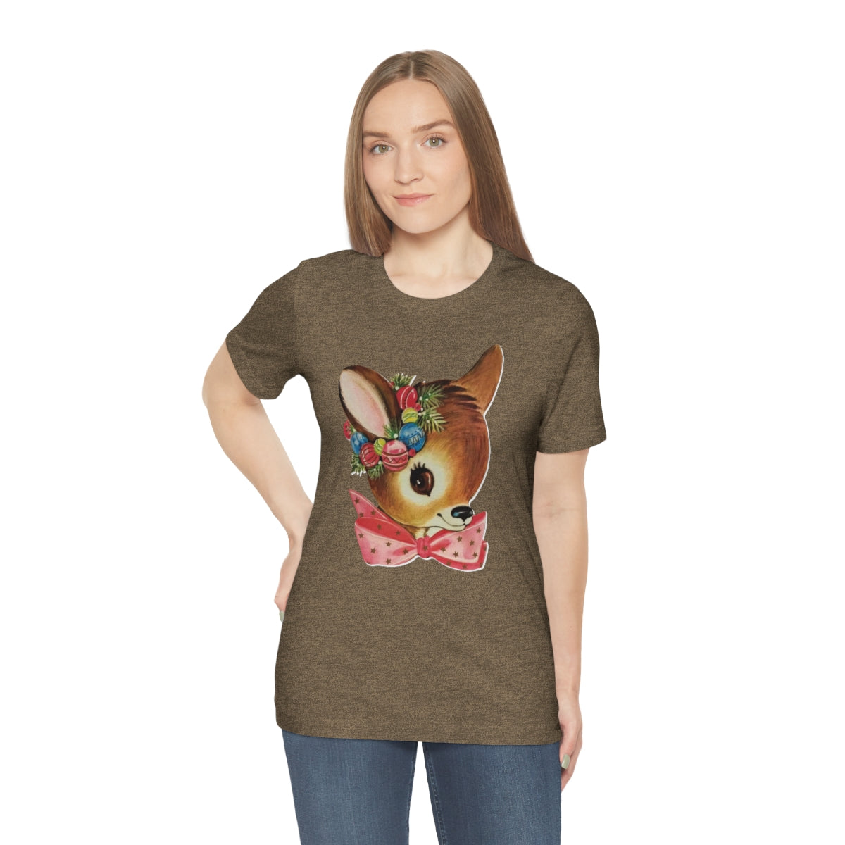 Christmas Deer Unisex Jersey Short Sleeve Tee