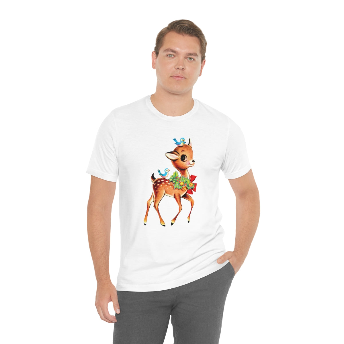 Christmas Deer Unisex Jersey Short Sleeve Tee