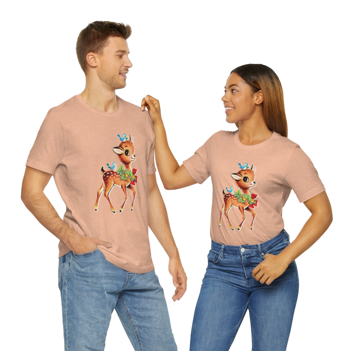 Christmas Deer Unisex Jersey Short Sleeve Tee