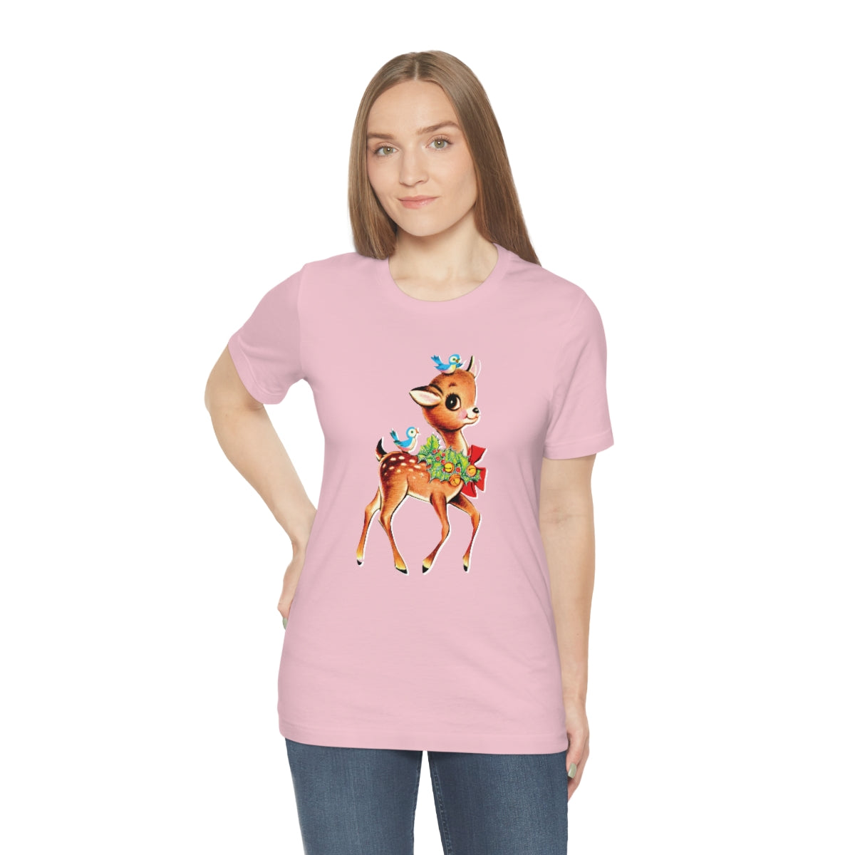 Christmas Deer Unisex Jersey Short Sleeve Tee