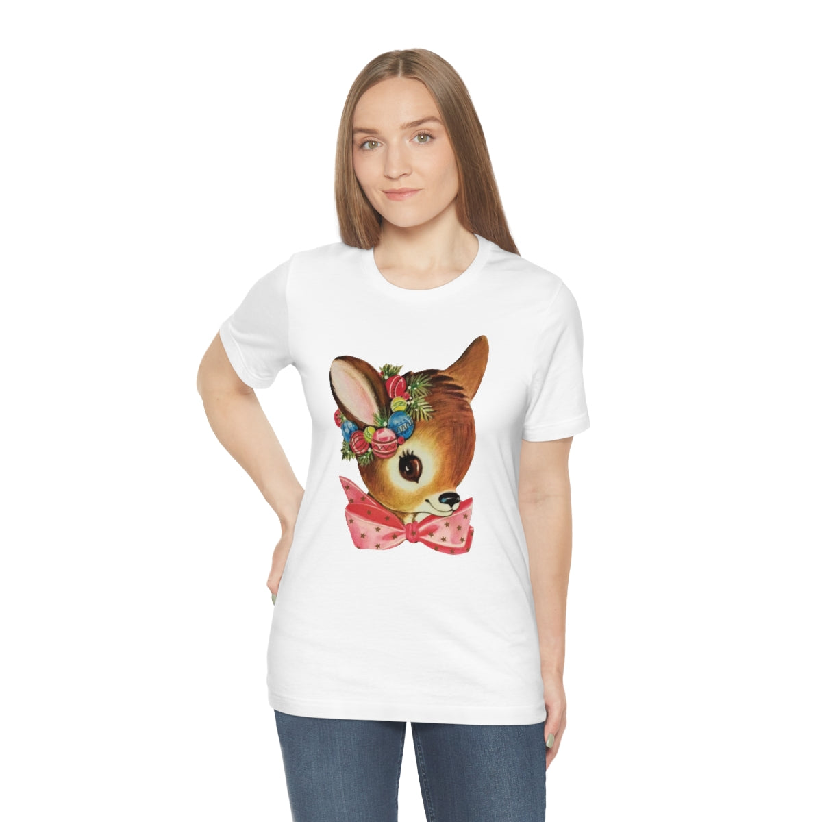 Christmas Deer Unisex Jersey Short Sleeve Tee