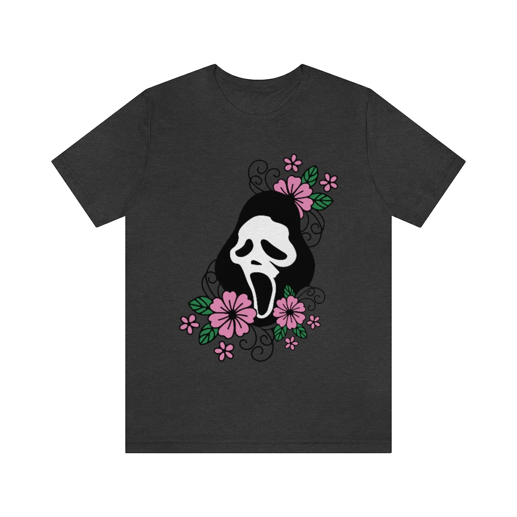 Floral Scream Ghost Unisex Jersey Short Sleeve Tee
