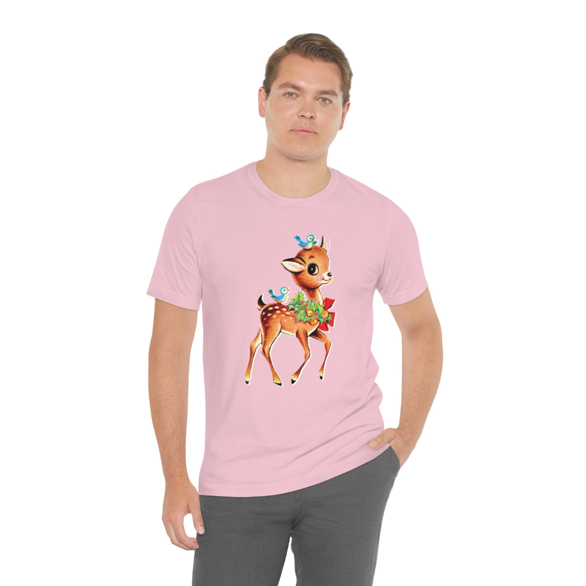 Christmas Deer Unisex Jersey Short Sleeve Tee