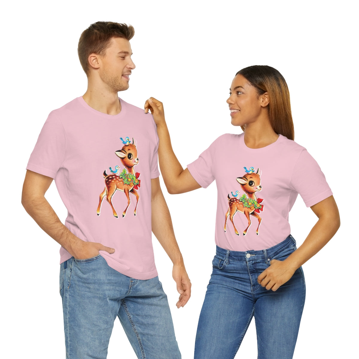 Christmas Deer Unisex Jersey Short Sleeve Tee