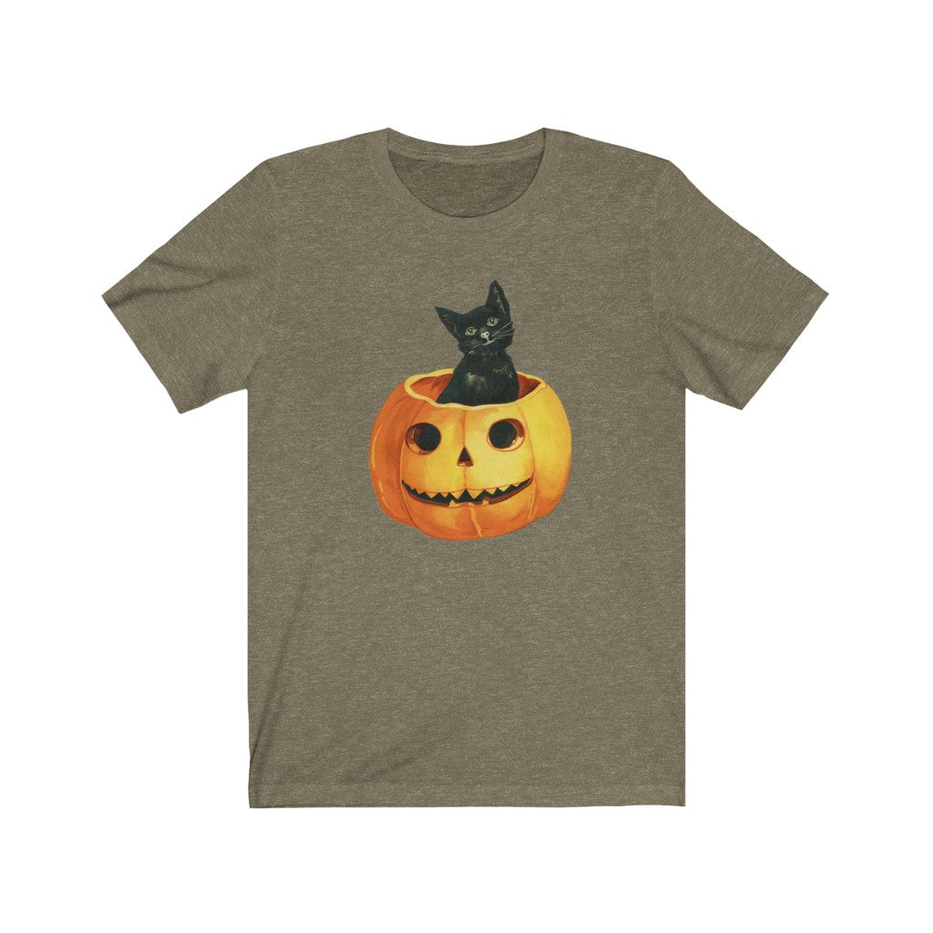 Vintage Halloween Cat Unisex Jersey Short Sleeve Tee
