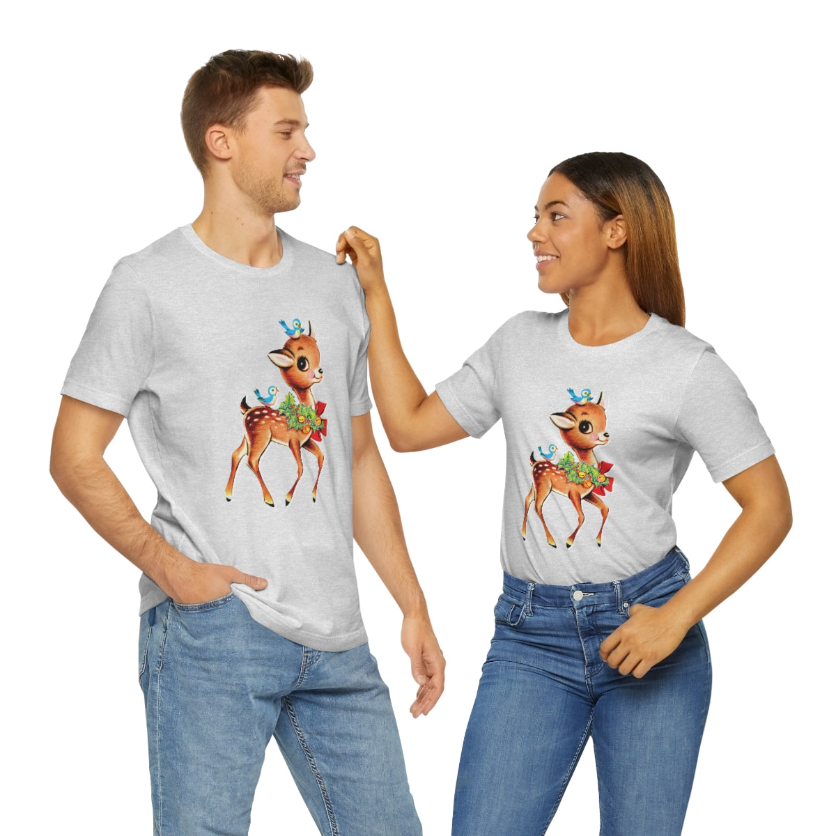 Christmas Deer Unisex Jersey Short Sleeve Tee