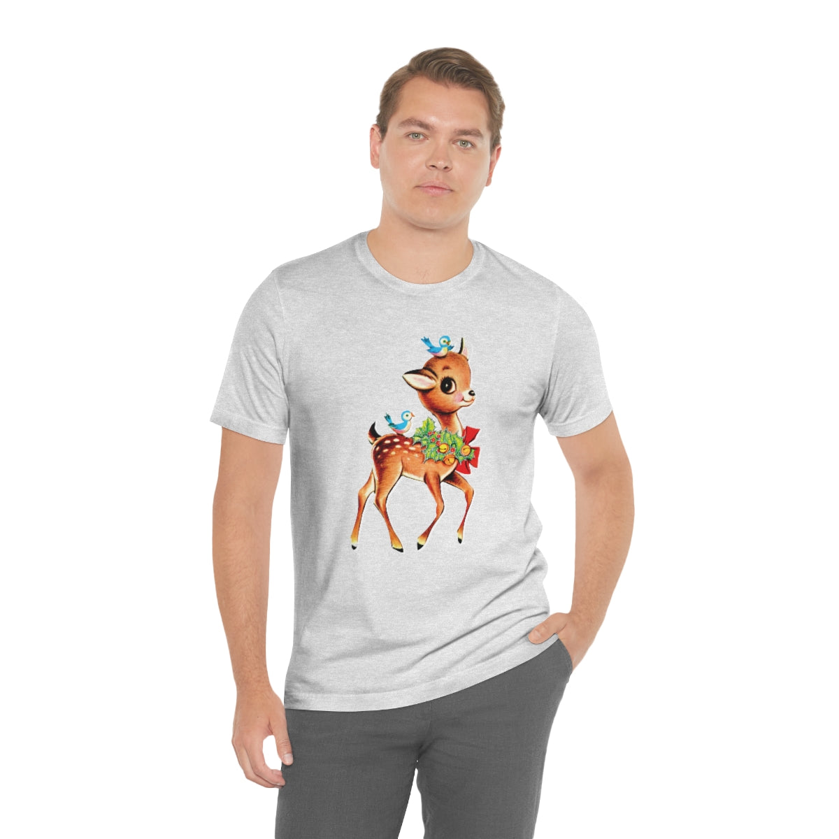 Christmas Deer Unisex Jersey Short Sleeve Tee