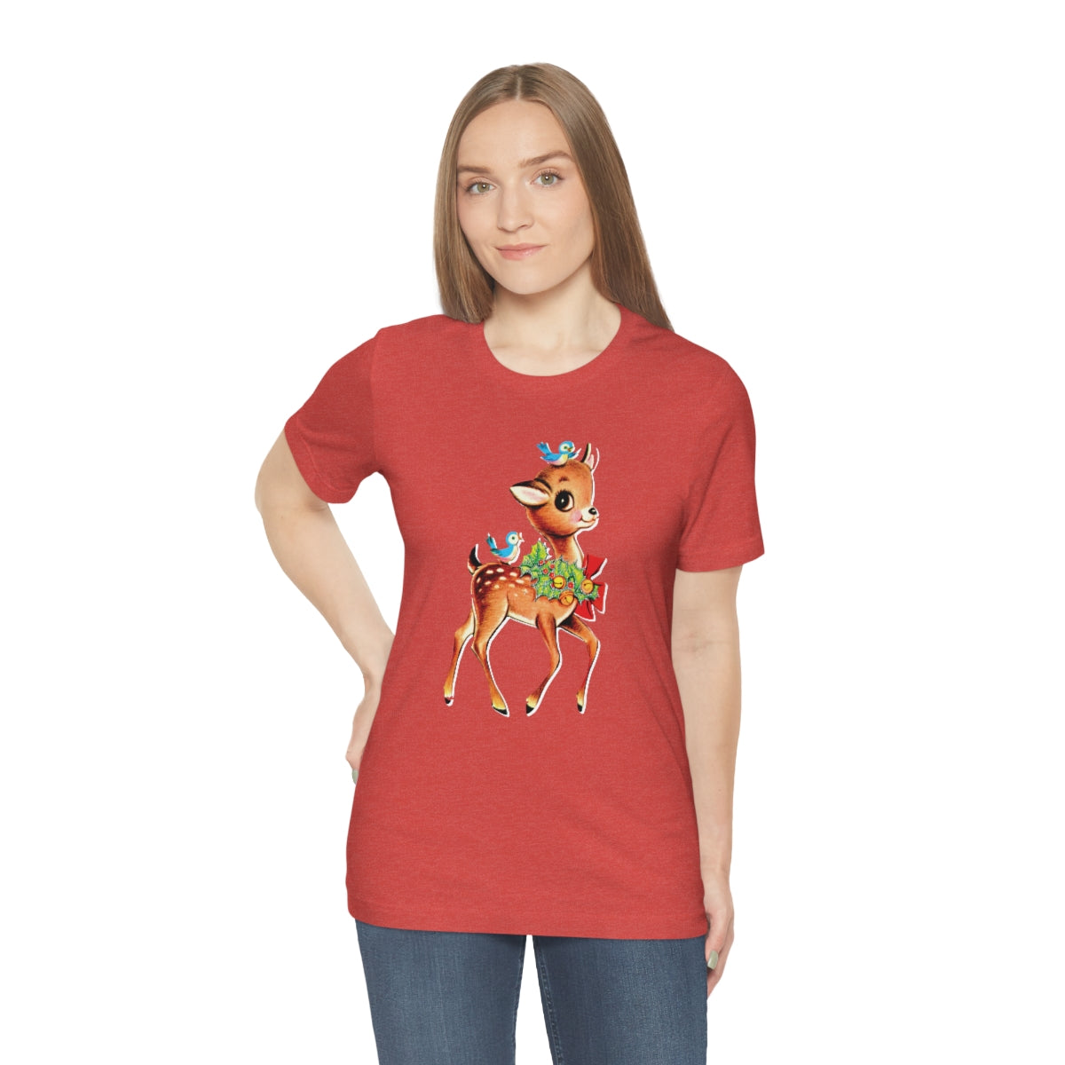 Christmas Deer Unisex Jersey Short Sleeve Tee