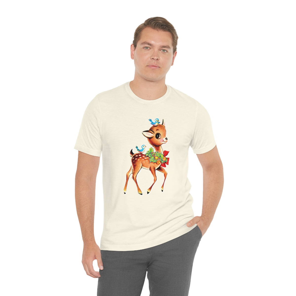 Christmas Deer Unisex Jersey Short Sleeve Tee