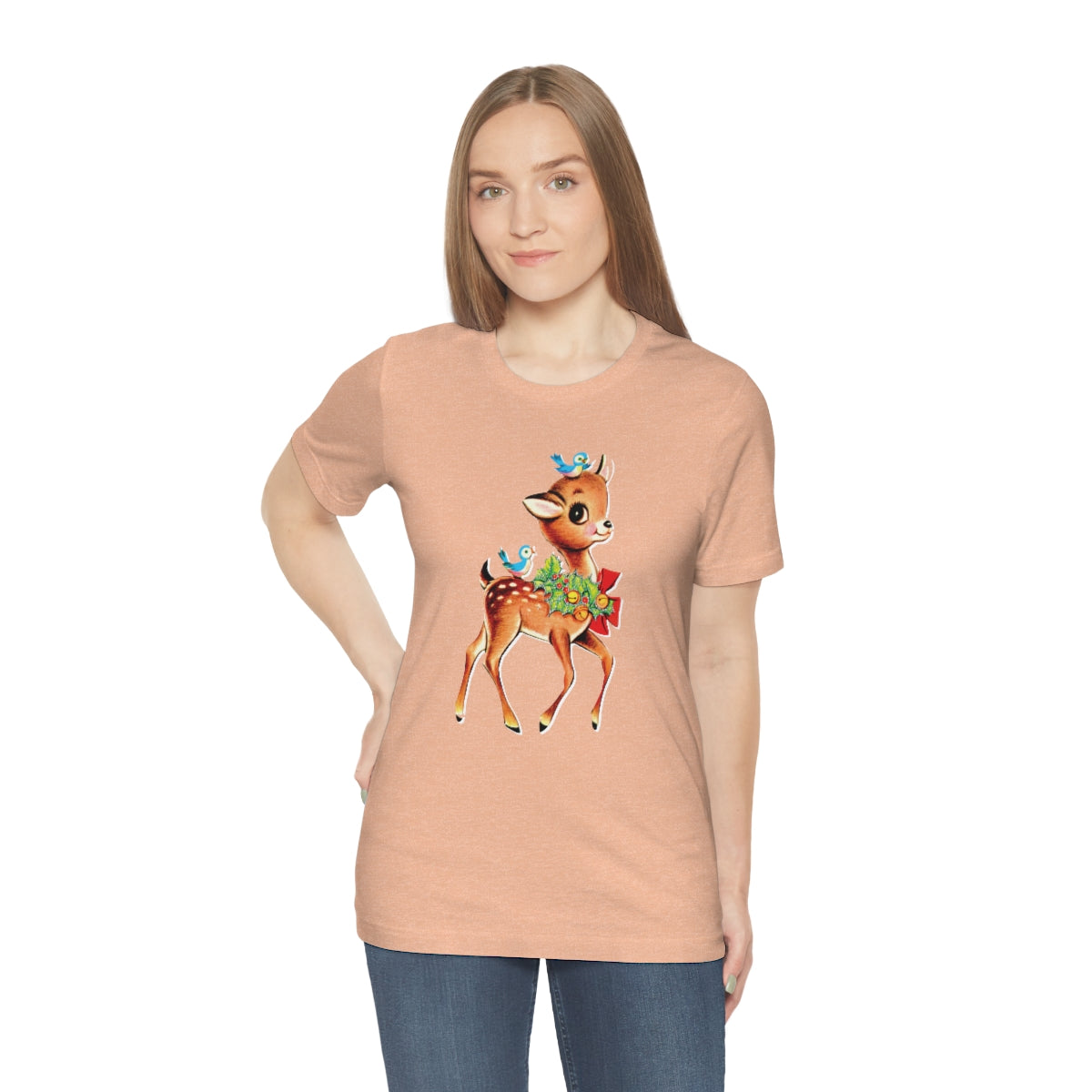 Christmas Deer Unisex Jersey Short Sleeve Tee