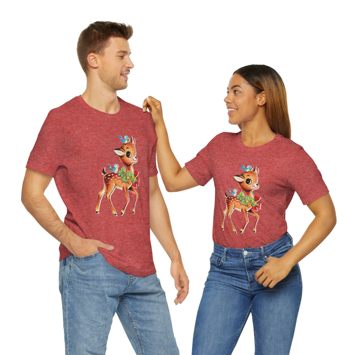 Christmas Deer Unisex Jersey Short Sleeve Tee