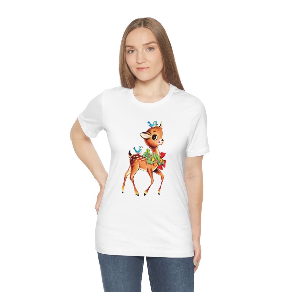 Christmas Deer Unisex Jersey Short Sleeve Tee