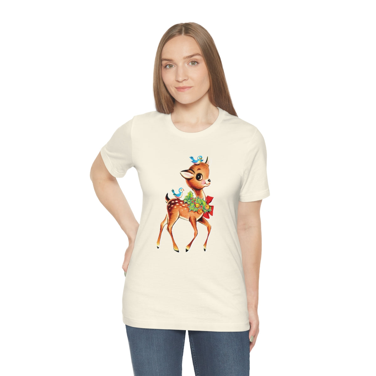 Christmas Deer Unisex Jersey Short Sleeve Tee