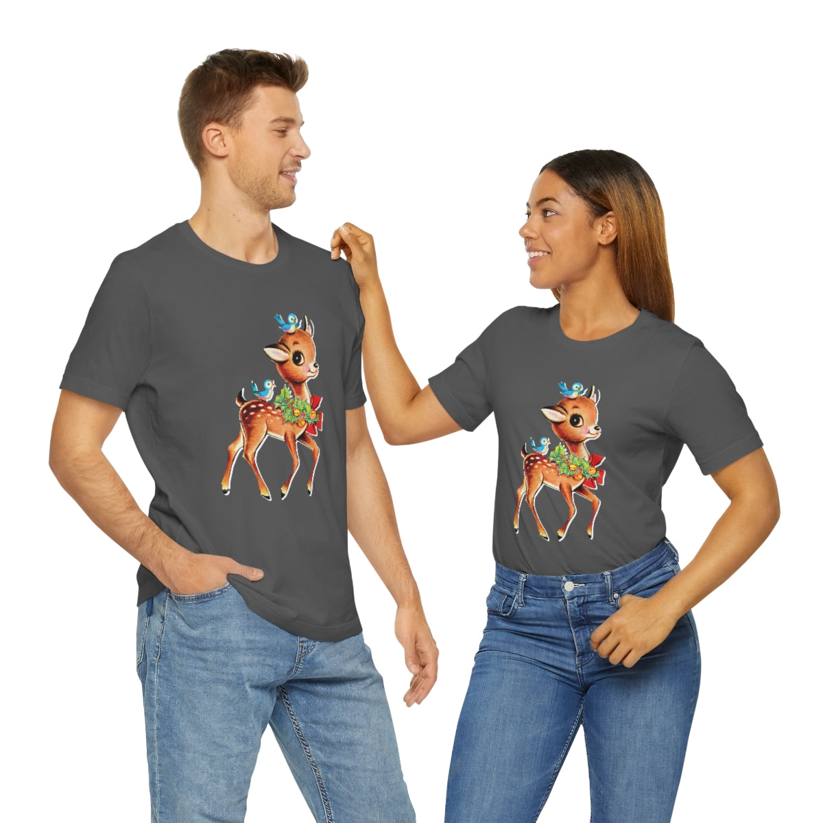 Christmas Deer Unisex Jersey Short Sleeve Tee