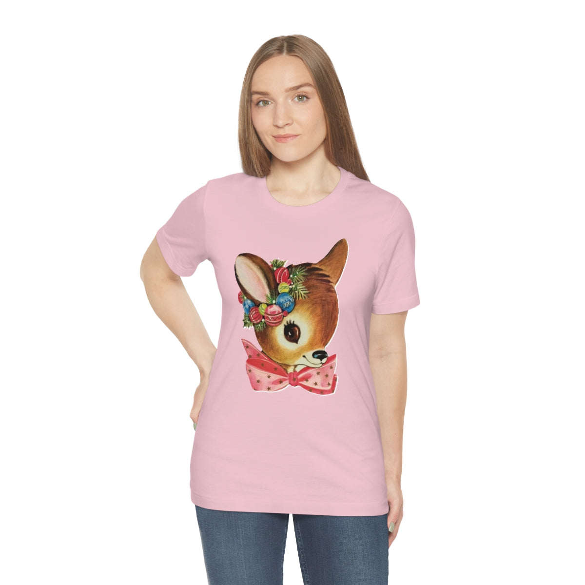 Christmas Deer Unisex Jersey Short Sleeve Tee