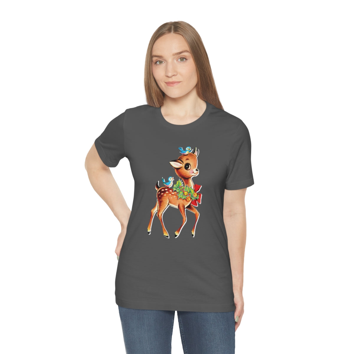 Christmas Deer Unisex Jersey Short Sleeve Tee