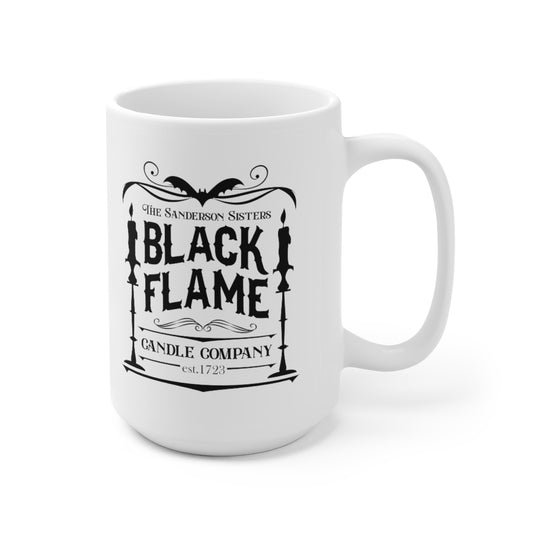 Black Flame Candle Ceramic Mug 15oz
