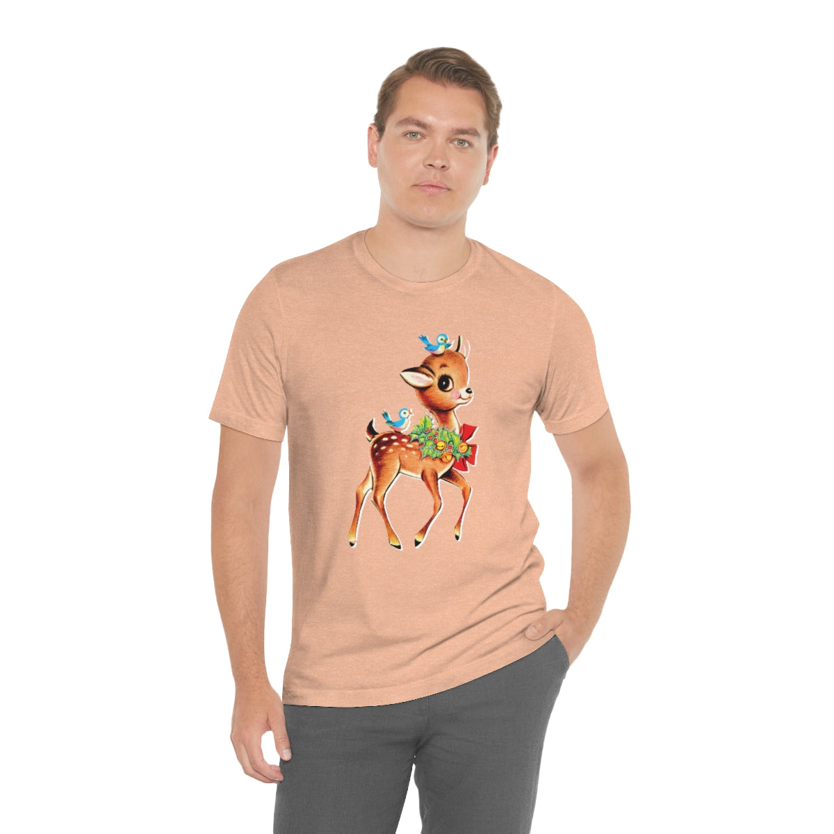 Christmas Deer Unisex Jersey Short Sleeve Tee