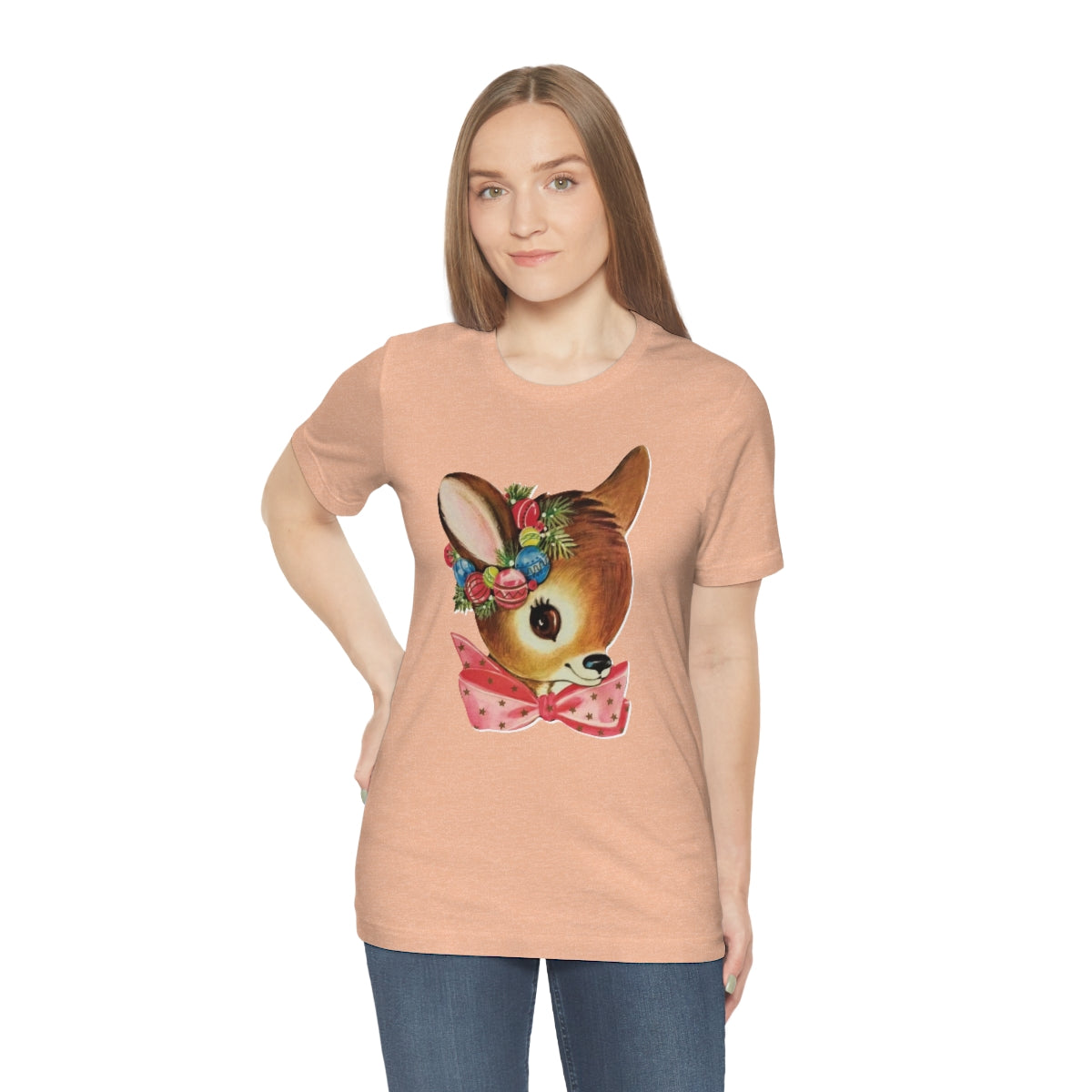 Christmas Deer Unisex Jersey Short Sleeve Tee