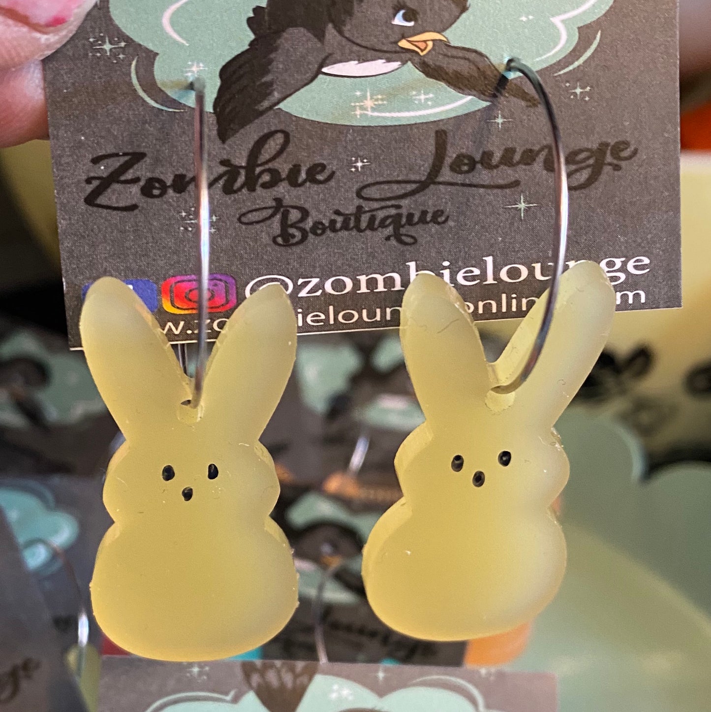 Peeps Bunny Hanging Earrings