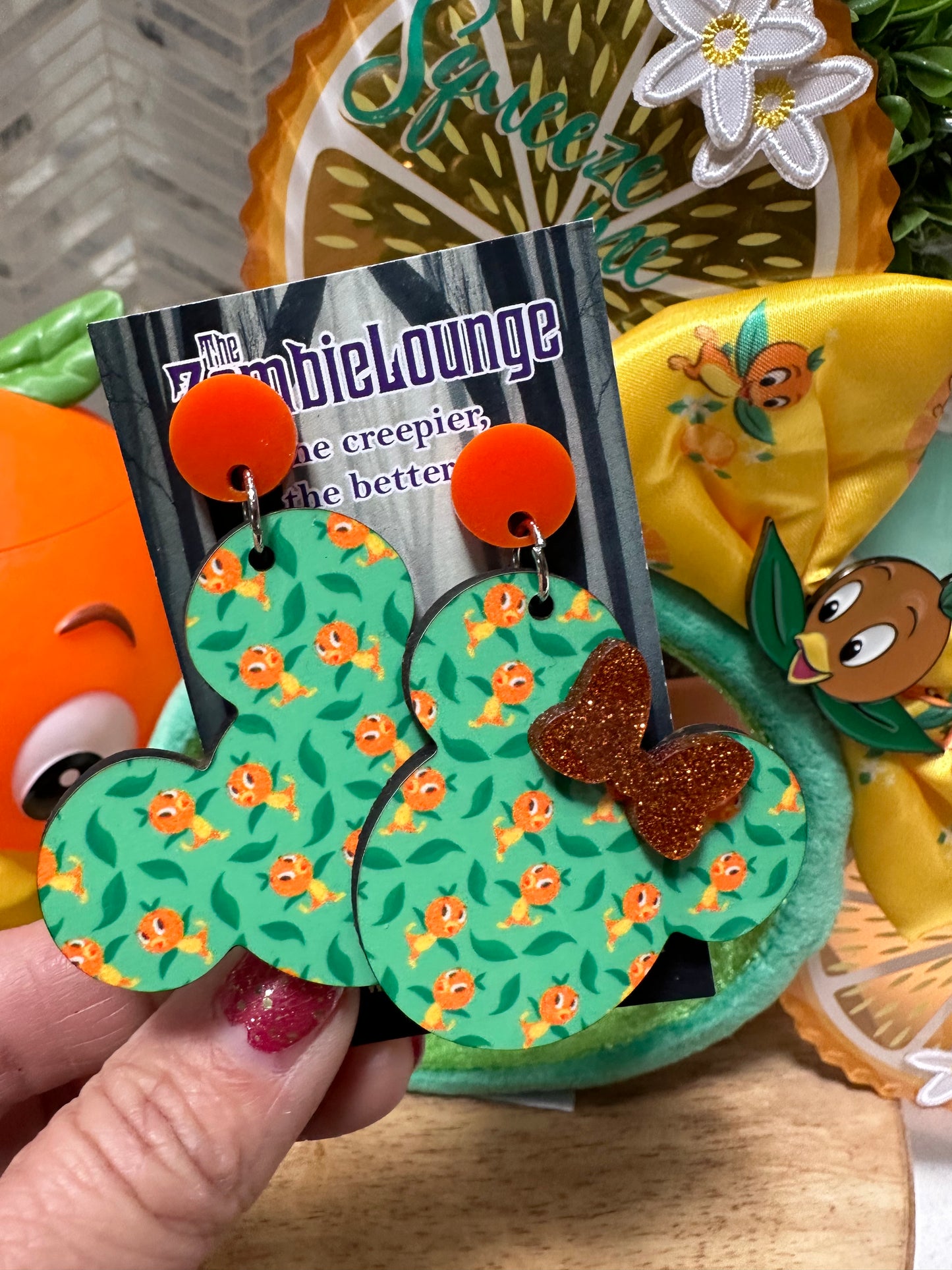 Orange Bird Earrings