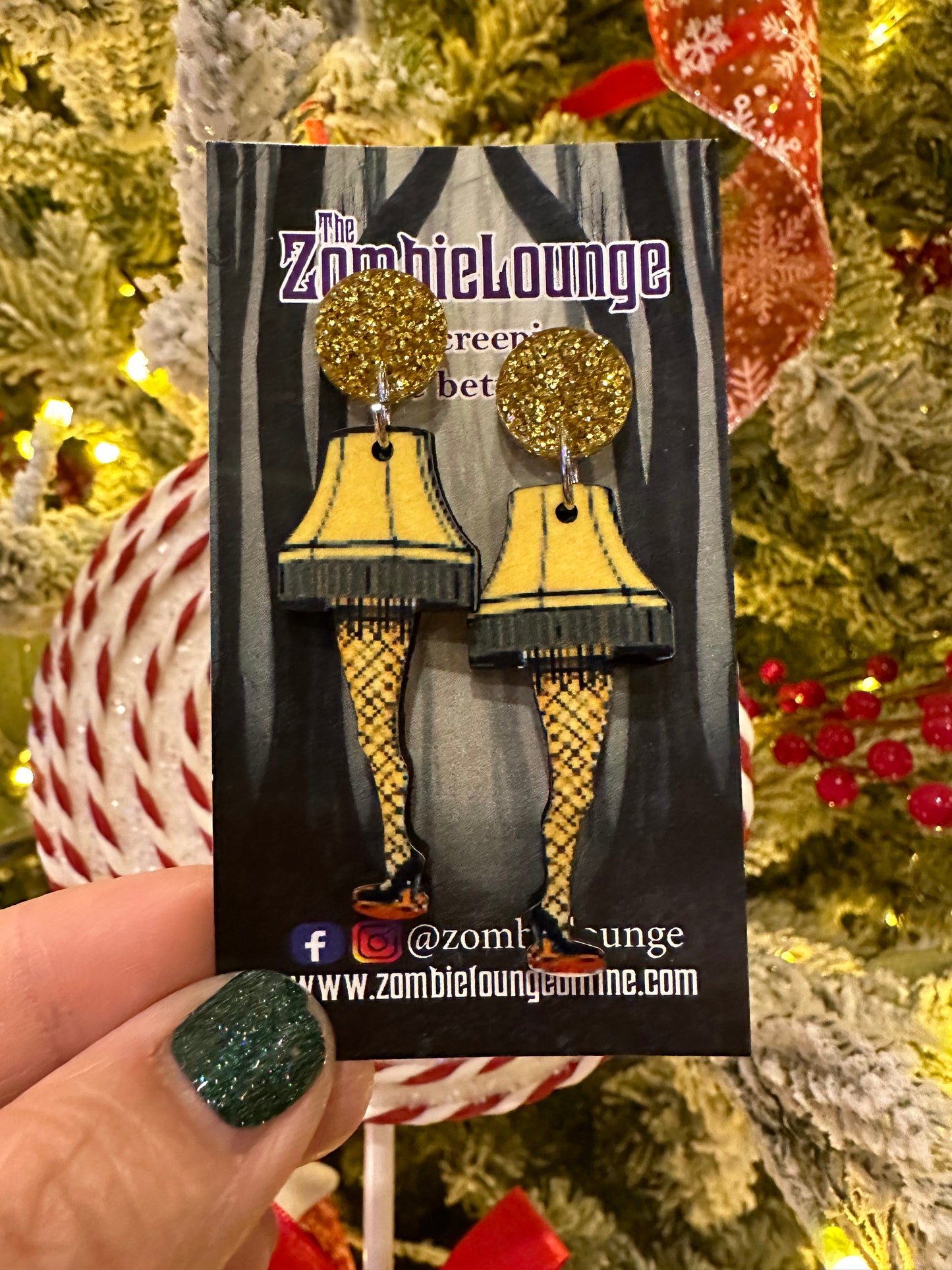 Christmas Leg Lamp and Box Earrings