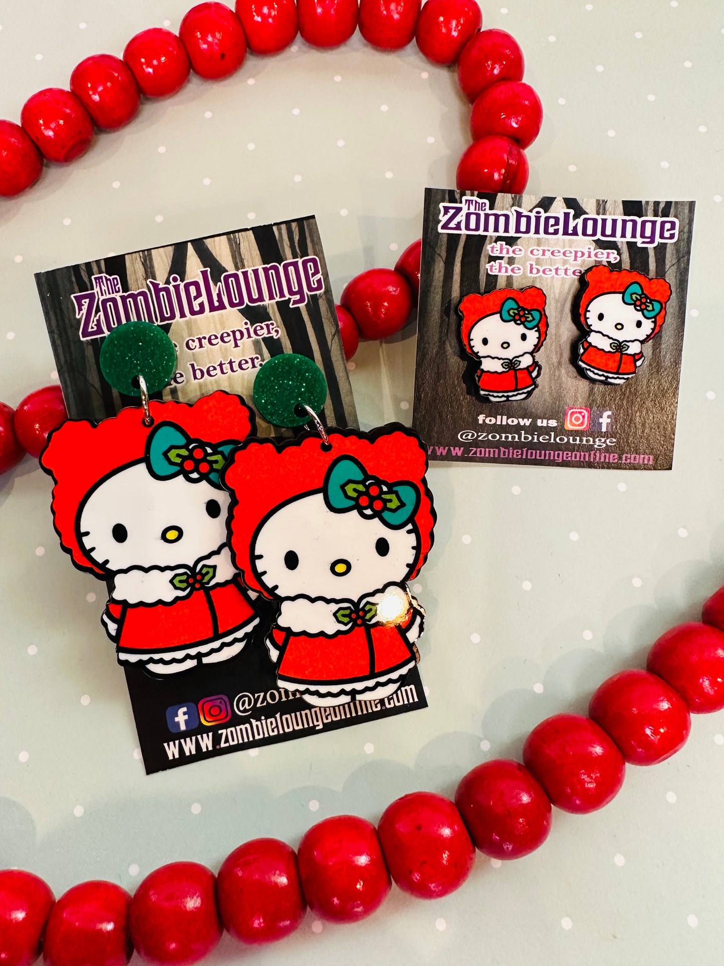 Christmas Kitty Earrings