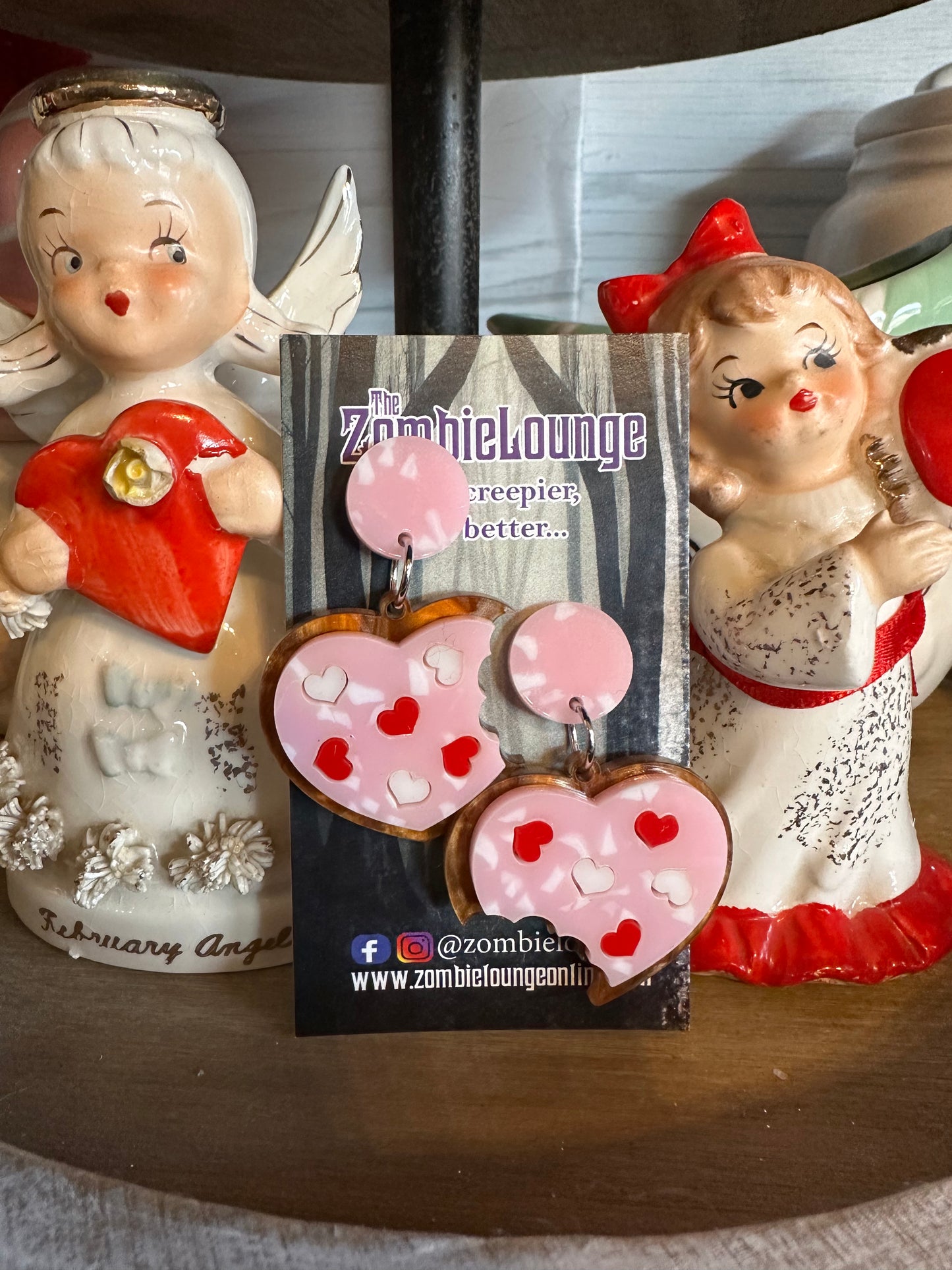 Valentines Heart Cookie Earrings