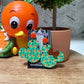 Orange Bird Earrings