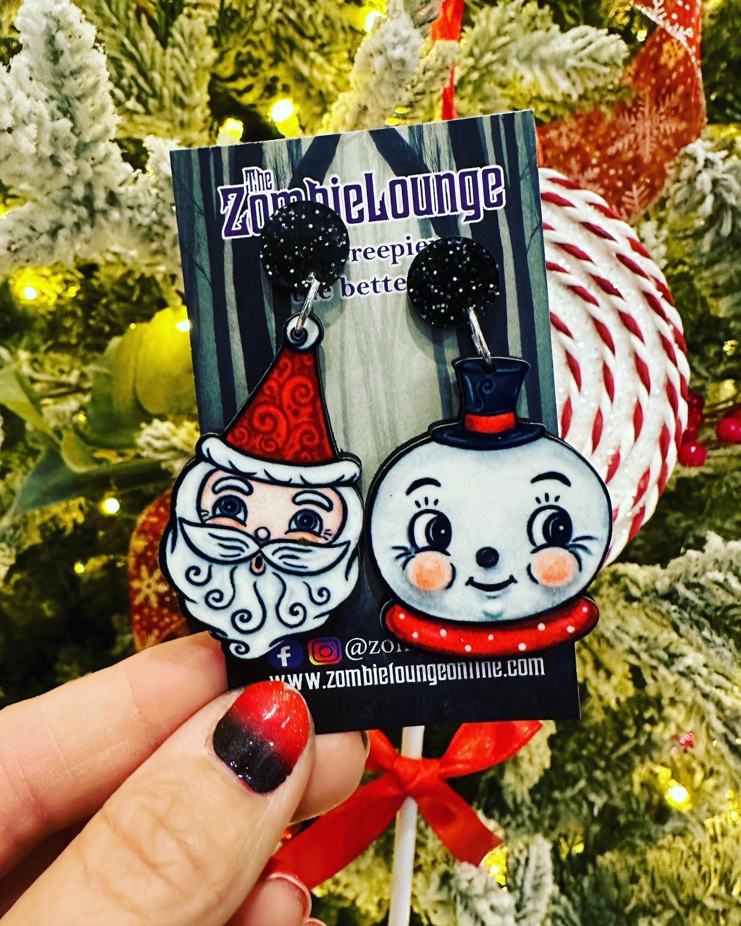 Johanna Parker Santa and Snowman Earrings