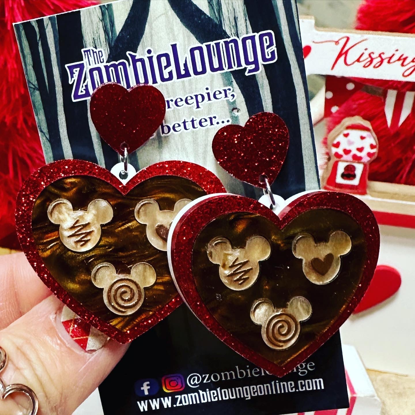 Valentines Mouse Chocolate Earrings